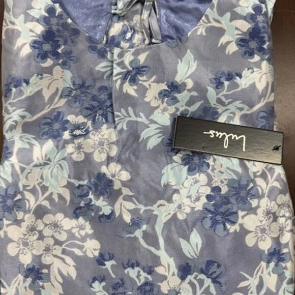 NWT Lulus Royal To Be Light Blue Floral Jacquard Ruffled Skater Dress - Picture 6 of 9